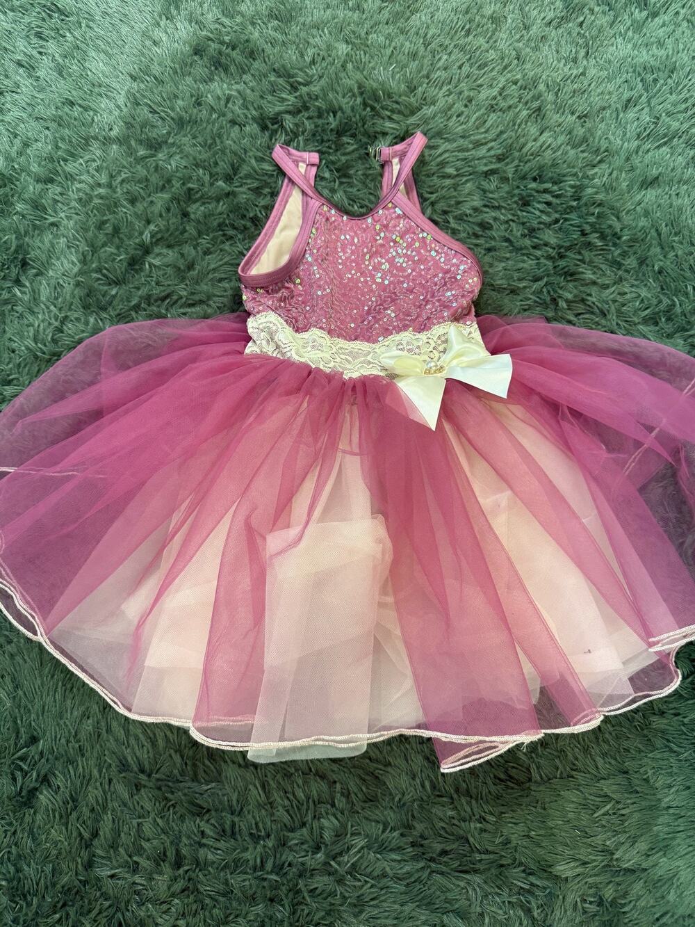 Weissman Girls Pink Sequin & Tulle Dance Ballet Recital Dress Costume Size 1C